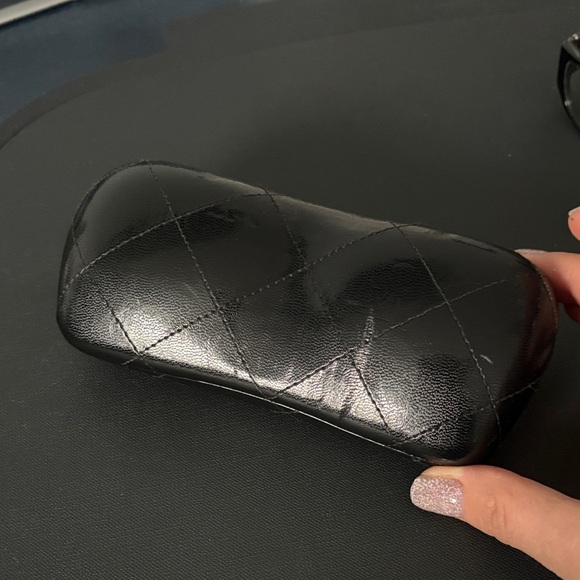 CHANEL Black Rectangular Eyeglasses with Quilted Case and CC Logo - Picture 7 of 9